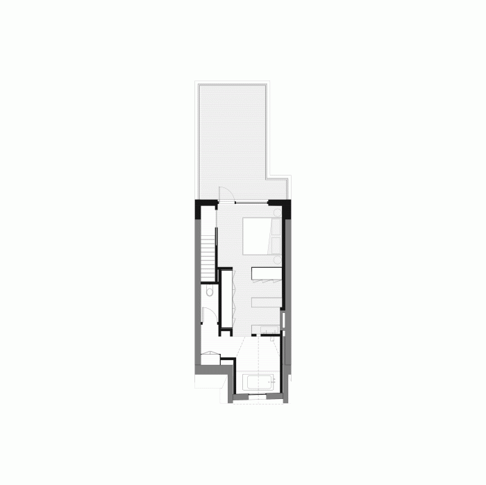 BIM Architecture | Burton Residence: Wooden long cabinets run through slender spaces/StudioAC