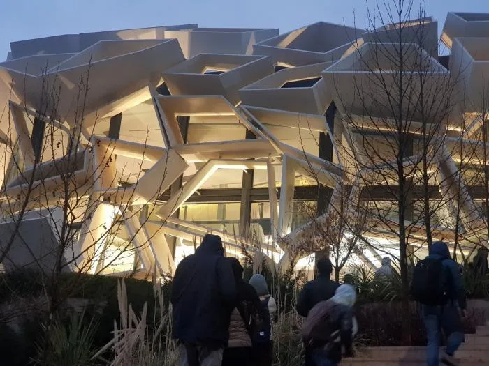 BIM architecture | Various folding panels assembled into a honeycomb like facade: Exhibition Building of Iran Greenland Convention Center