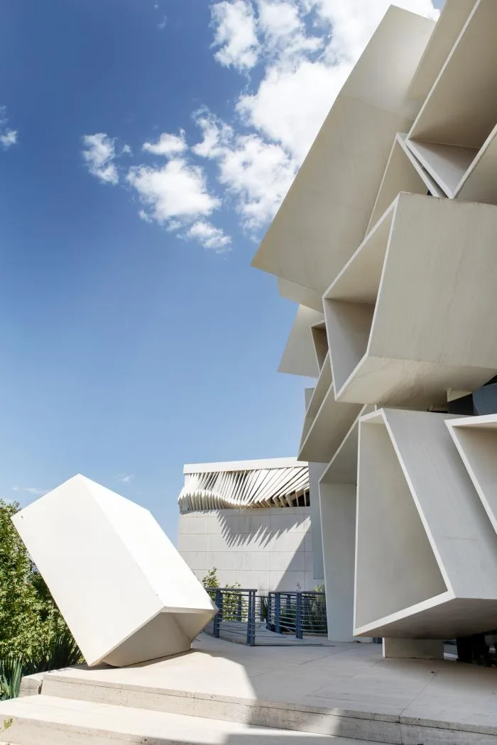 BIM architecture | Various folding panels assembled into a honeycomb like facade: Exhibition Building of Iran Greenland Convention Center