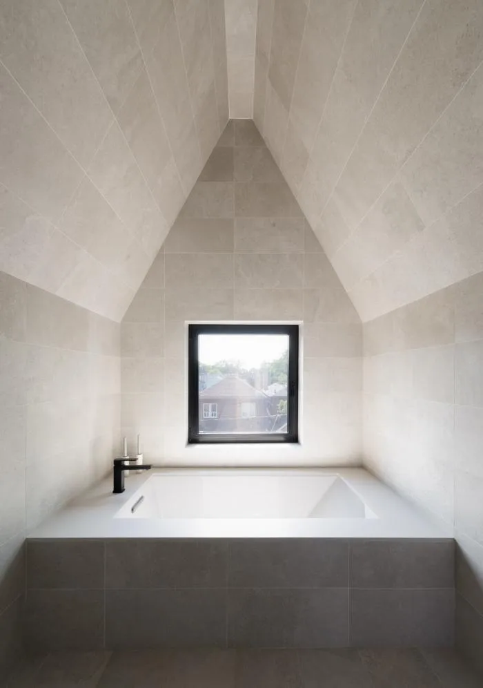 BIM Architecture | Burton Residence: Wooden long cabinets run through slender spaces/StudioAC