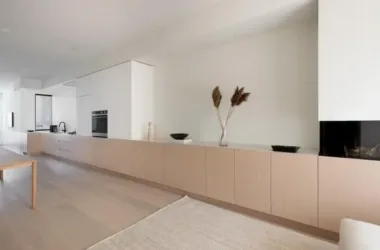 BIM Architecture | Burton Residence: Sleek Wooden Cabinets Flow Through Narrow Spaces by StudioAC-BIM WORLD