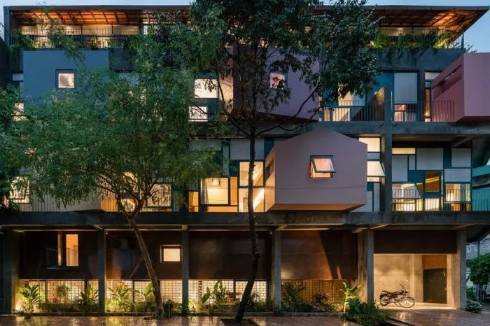BIM Architecture | Vietnam Dian Apartment, Street Corner 'Room in the Building'/H.2