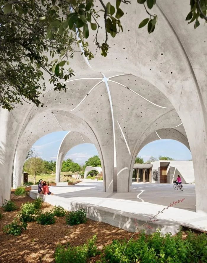 BIM Architecture | Concrete 'Petal' Pavilion - Confluence Park/Lake | Flato Architects