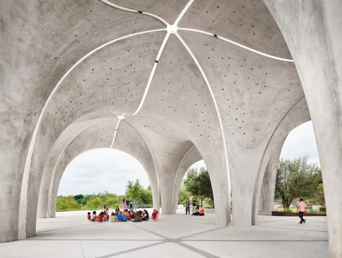 BIM Architecture | Concrete 'Petal' Pavilion - Confluence Park/Lake | Flato Architects