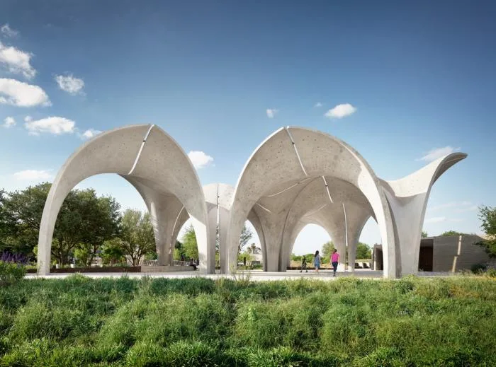 BIM Architecture | Concrete 'Petal' Pavilion - Confluence Park/Lake | Flato Architects
