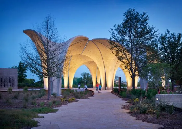 BIM Architecture | Concrete 'Petal' Pavilion - Confluence Park/Lake | Flato Architects