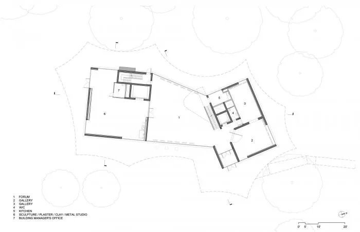 BIM Architecture | Lightly Flying, Born Around Ancient Trees, Went Visual Arts Building/Steven Hall Architects