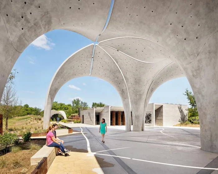 BIM Architecture | Concrete 'Petal' Pavilion - Confluence Park/Lake | Flato Architects