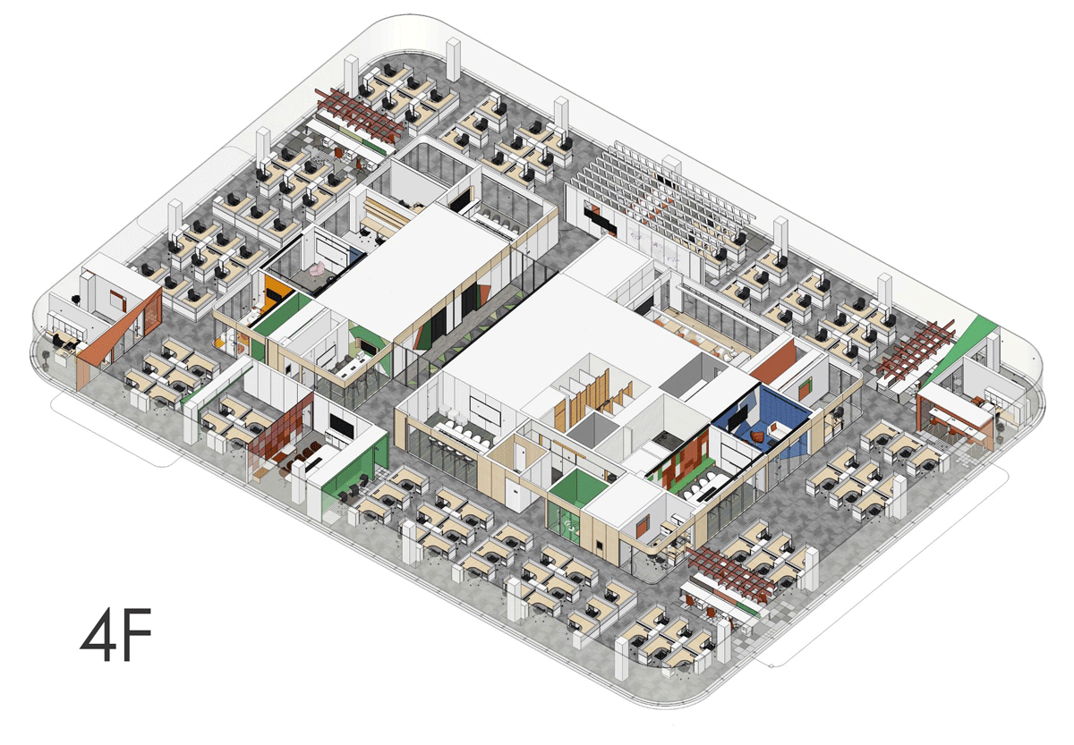 BIM Architecture | Chip Core | New Thinking Technology Wuhan Headquarters Office Design/CCDI International