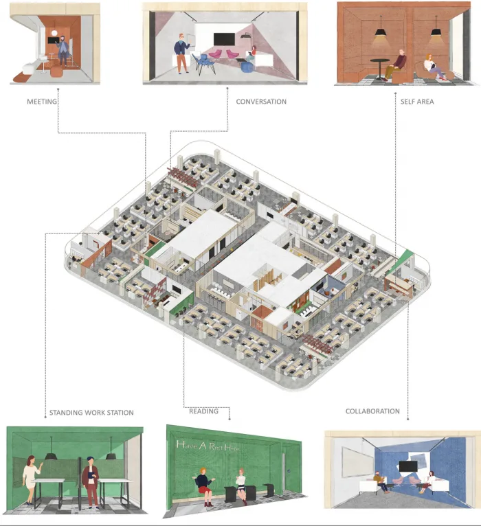 BIM Architecture | Chip Core | New Thinking Technology Wuhan Headquarters Office Design/CCDI International