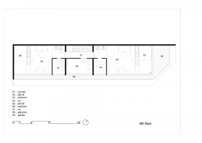 BIM Architecture | Vietnam Dian Apartment, Street Corner 'Room in the Building'/H.2