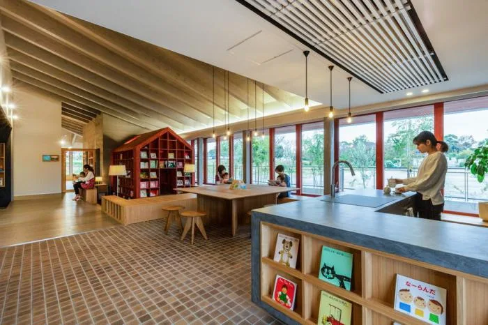 BIM architecture | KNO daycare center, book forest under the eaves/Hibino design+Youji no Shiro