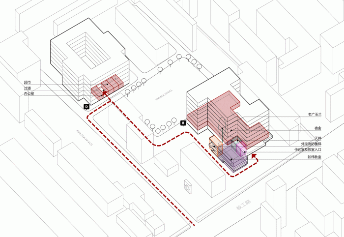 BIM Architecture | The Black Box of Growth: From Closed Campus to Open Office/Gad · Line+Studio