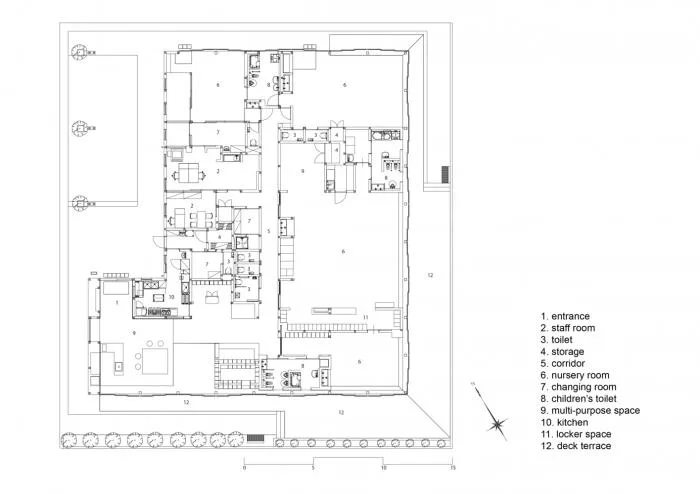 BIM architecture | KNO daycare center, book forest under the eaves/Hibino design+Youji no Shiro