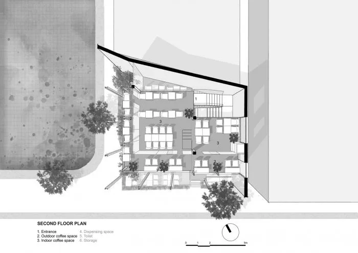 BIM Architecture | O2 Coffee Shop, Vietnam/MW Archstudio