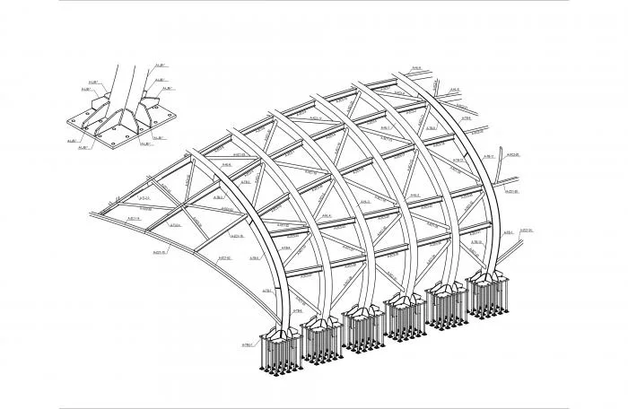 BIM Building | Cloud Sea Relics: Mount Taishan Jiunv Peak Pool and Supporting Facilities/gad · line+studio