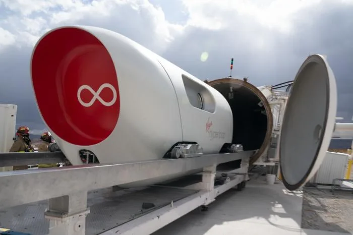BIM Architecture | The Virgin Hyperloop train "Pegasus" pod designed by BIG and Kilo carries passengers for the first time