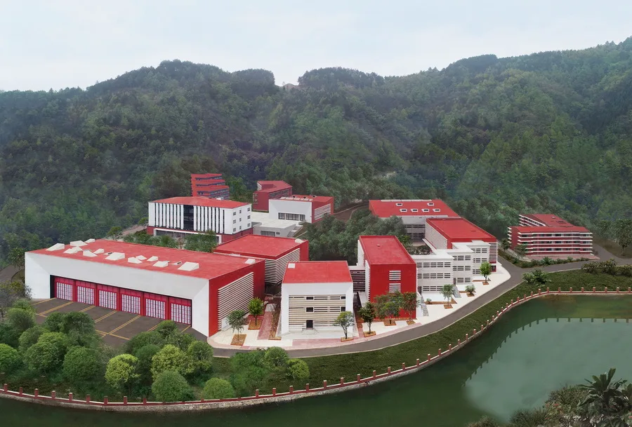 BIM Architecture | Qiannan Mountain Fire and Emergency Rescue Training Center/West Line Studio