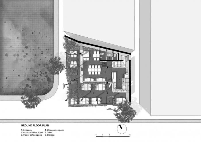 BIM Architecture | O2 Coffee Shop, Vietnam/MW Archstudio
