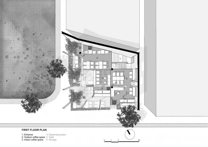 BIM Architecture | O2 Coffee Shop, Vietnam/MW Archstudio