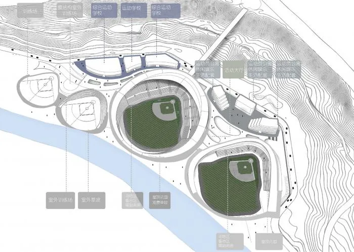 BIM Architecture | Tengchong International Baseball Park, Yunnan Province/Shenzhen Zhonghai Century Architectural Design Co., Ltd