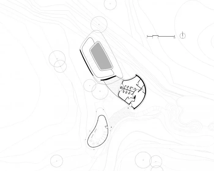 BIM Building | Cloud Sea Relics: Mount Taishan Jiunv Peak Pool and Supporting Facilities/gad · line+studio
