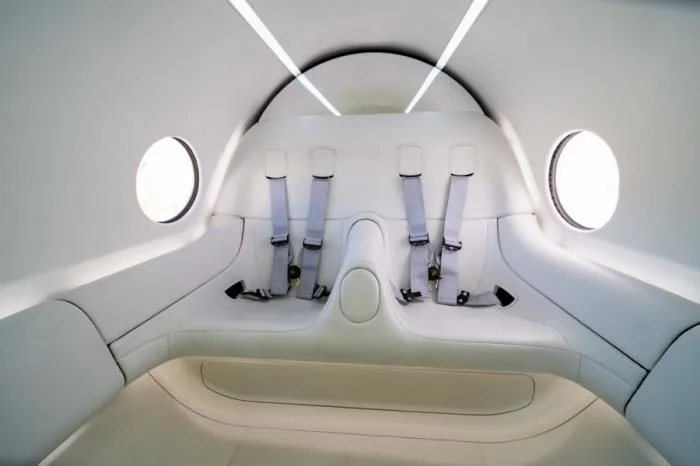BIM Architecture | The Virgin Hyperloop train "Pegasus" pod designed by BIG and Kilo carries passengers for the first time
