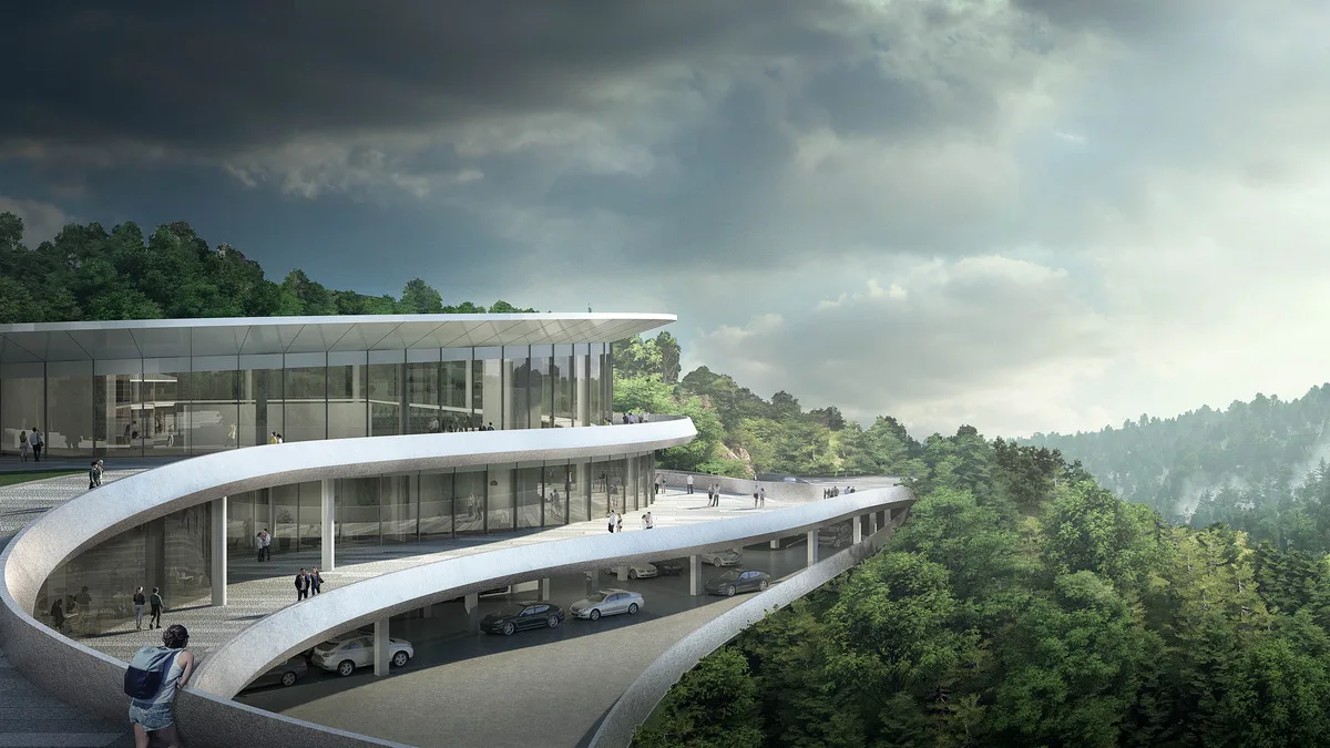 BIM Architecture | 'Integrating with Nature and Landscape' - Exhibition Hall Design of Qianxin Town, Jiangxi/GWP Architects