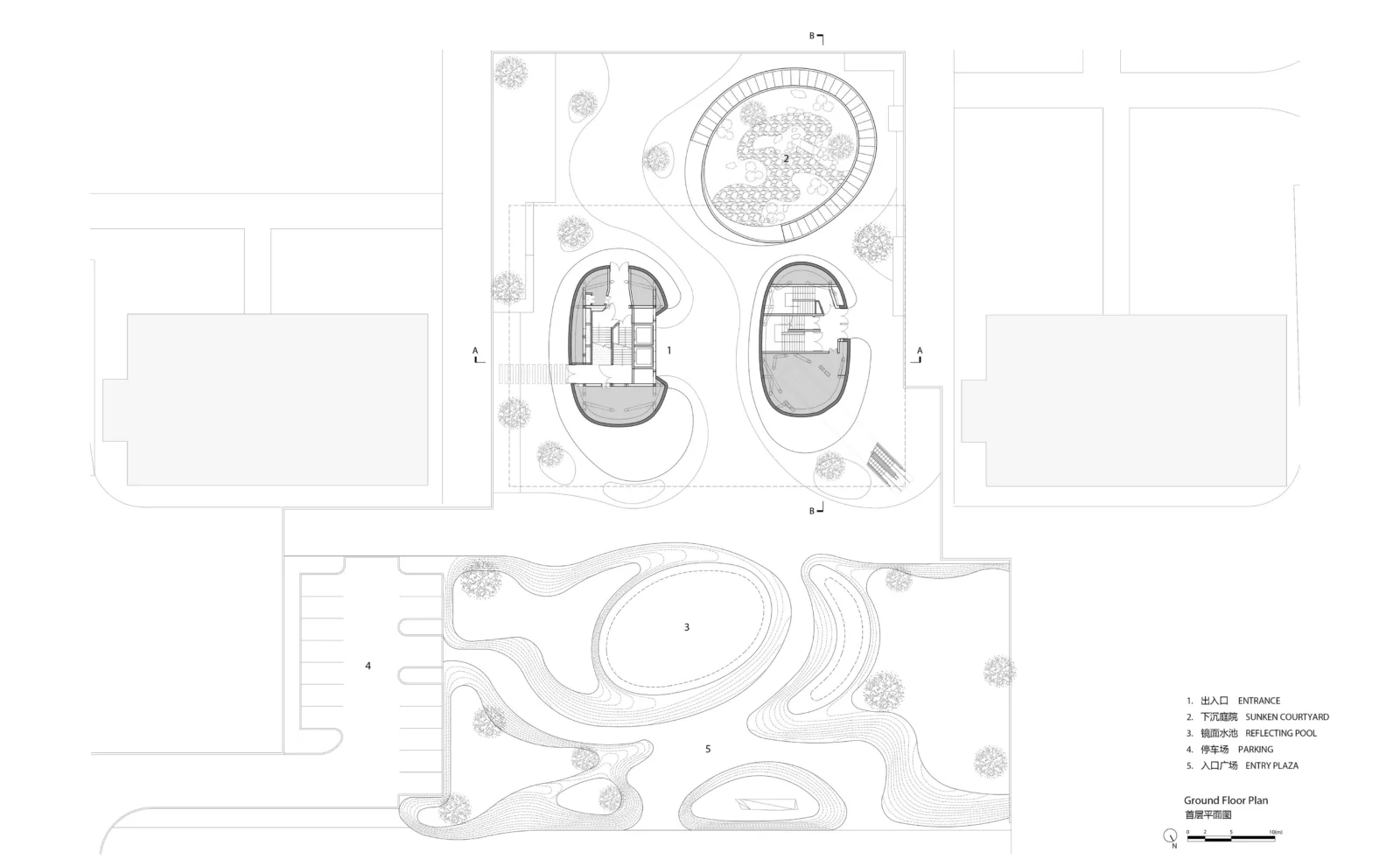 BIM Architecture | Floating Door - Xi'an Fengdong New City Lai'an Community Center/EID Architecture