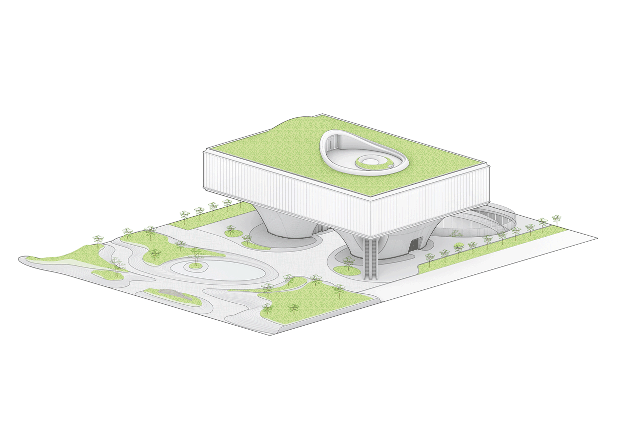 BIM Architecture | Floating Door - Xi'an Fengdong New City Lai'an Community Center/EID Architecture