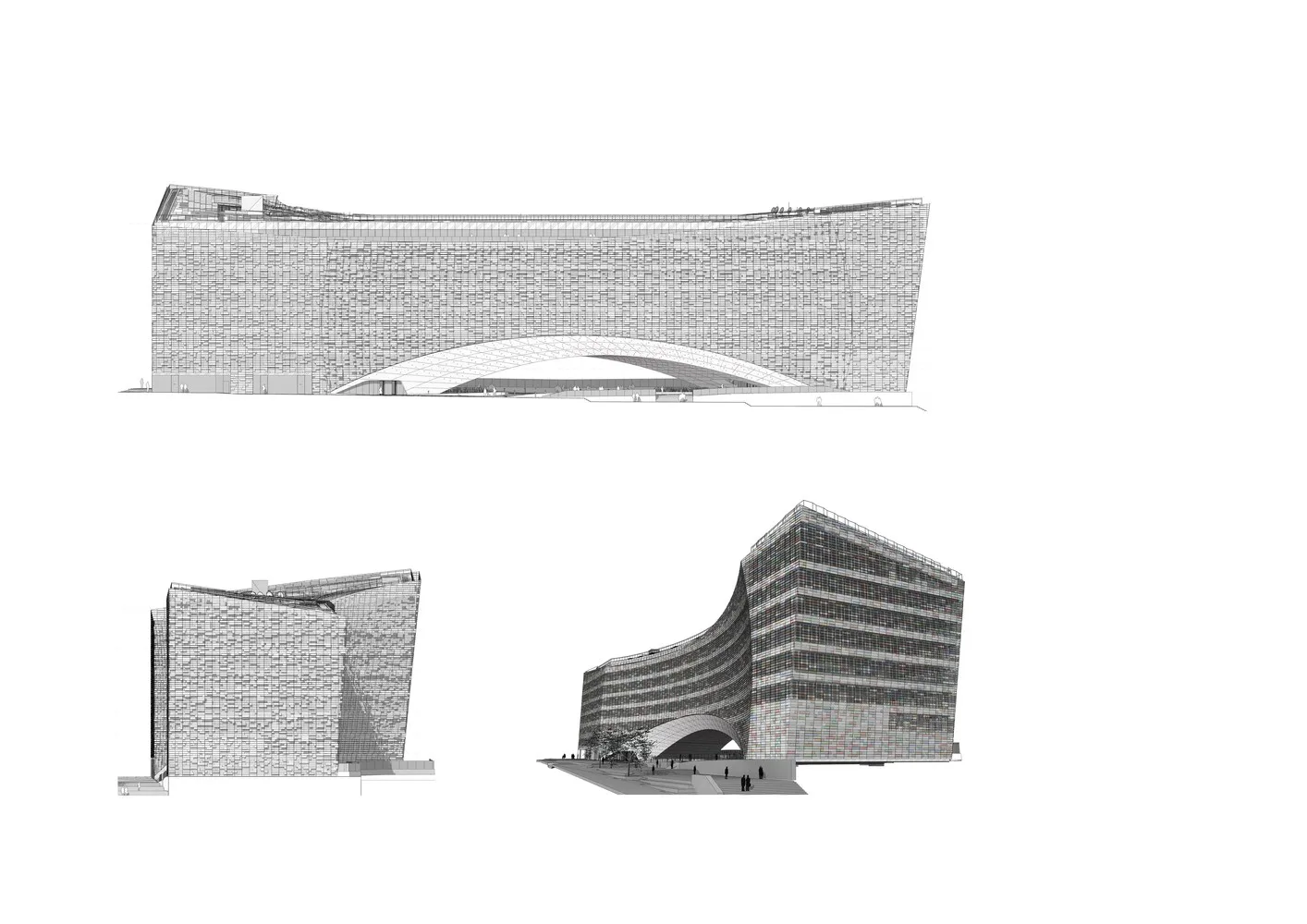 BIM Architecture | Norwegian firm Sn ø hetta moves snow like buildings to Paris | Paris headquarters of Le Monde