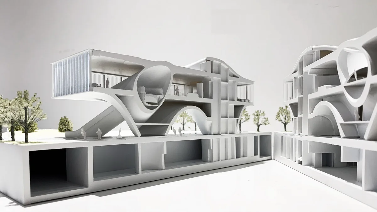 BIM Architecture | Floating Door - Xi'an Fengdong New City Lai'an Community Center/EID Architecture
