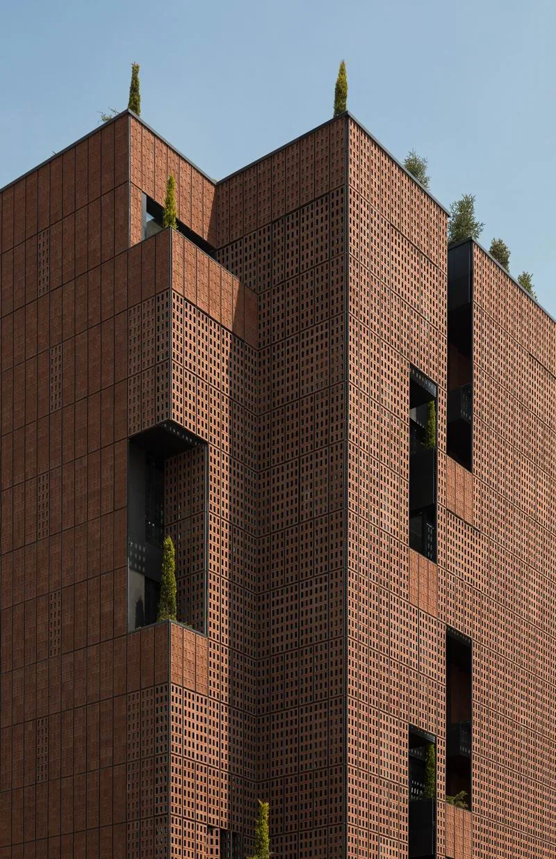 BIM Architecture | Pixel Decoration of Brick and Stone Structures | Office Building of Sharif University of Technology