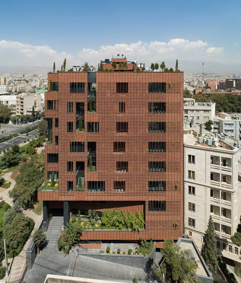BIM Architecture | Pixel Decoration of Brick and Stone Structures | Office Building of Sharif University of Technology
