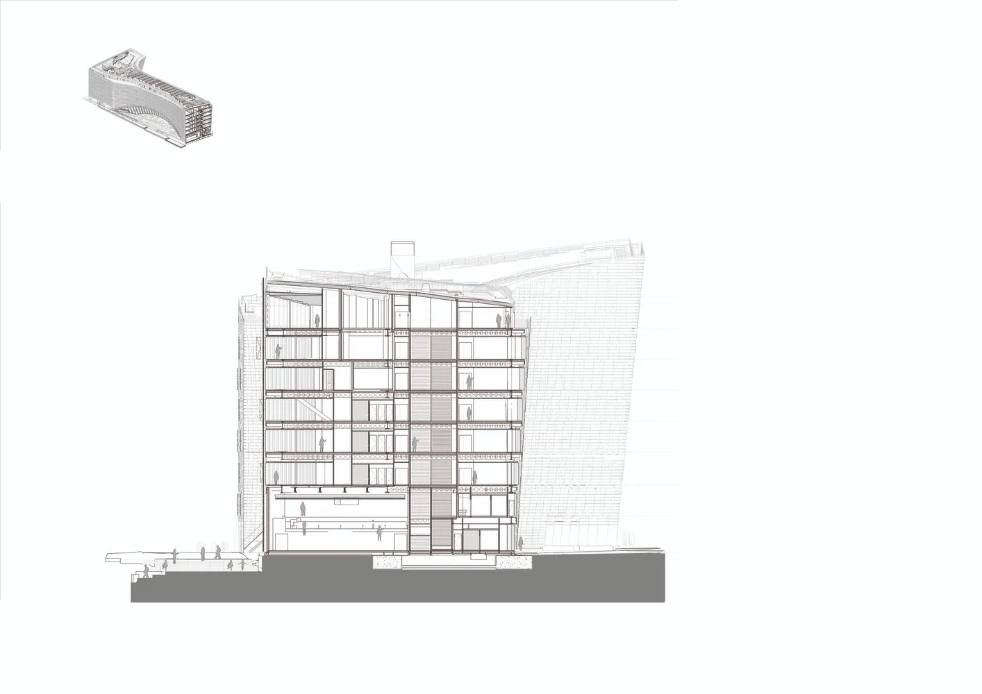 BIM Architecture | Norwegian firm Sn ø hetta moves snow like buildings to Paris | Paris headquarters of Le Monde