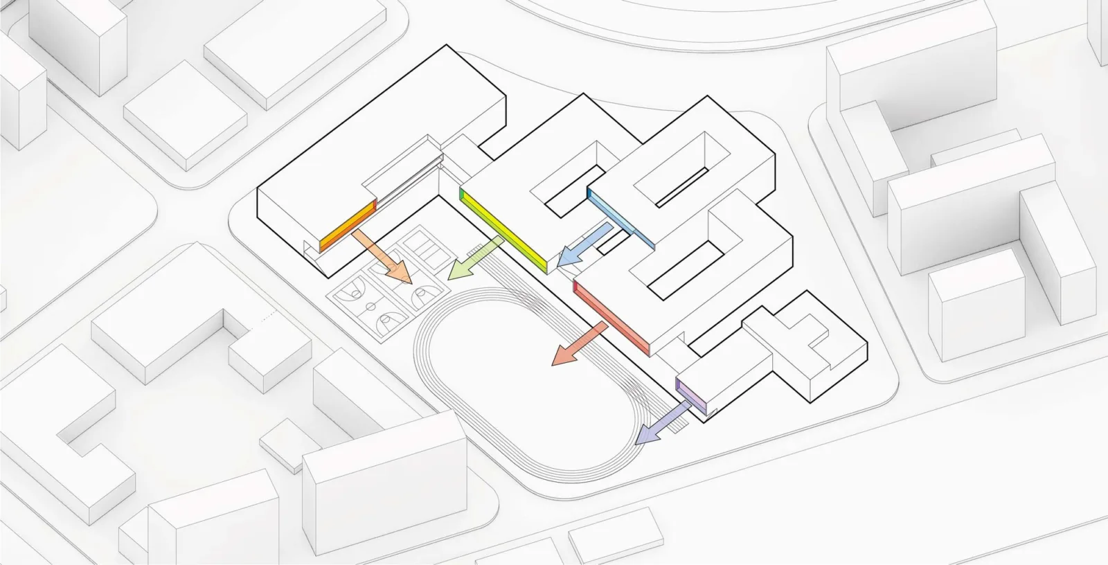 BIM Architecture | East China Normal University Second Affiliated Middle School Qiantan School and Ice Factory Tianqiantan Kindergarten/Zhizheng Architecture Studio+Dazheng Architecture Firm