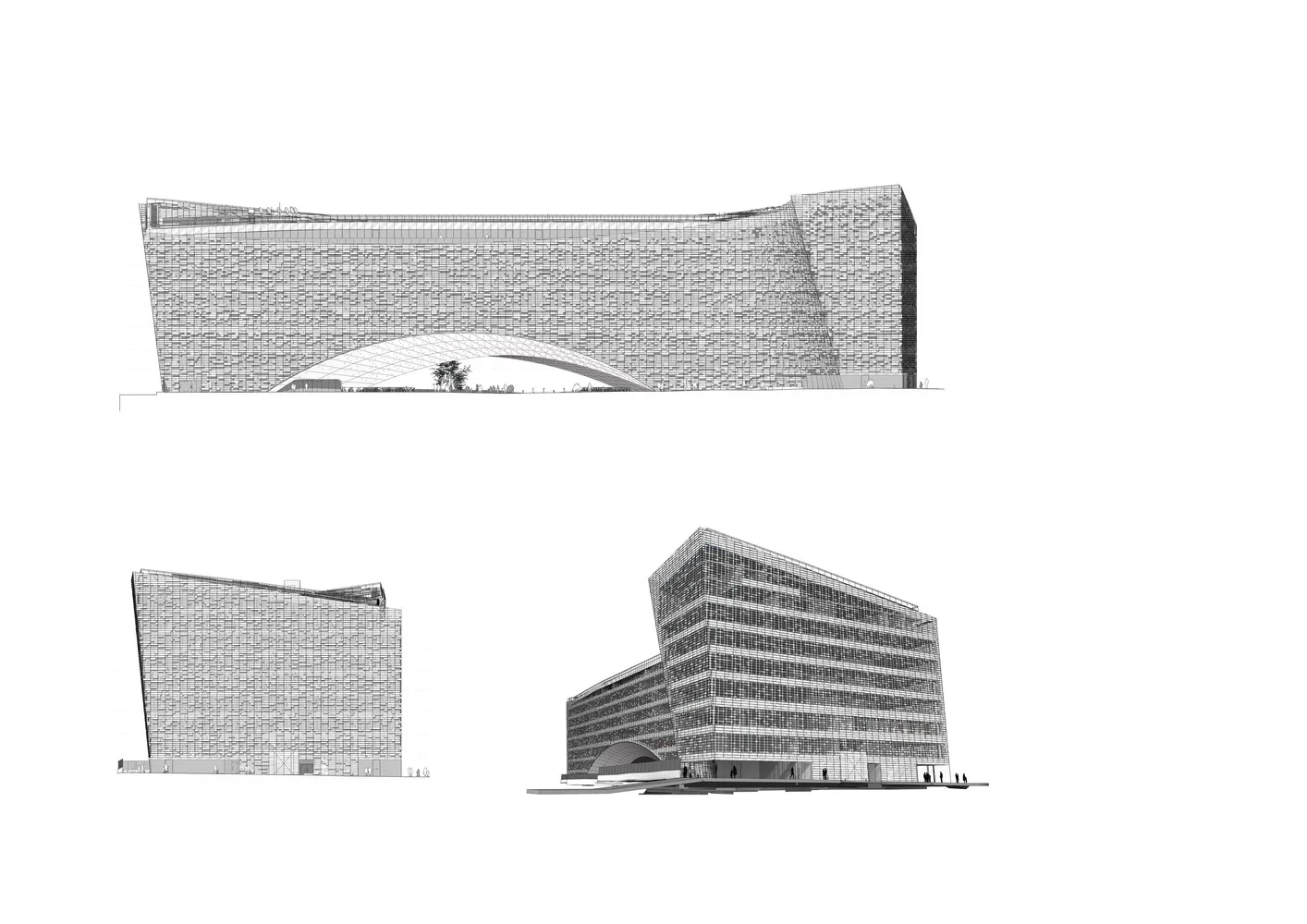 BIM Architecture | Norwegian firm Sn ø hetta moves snow like buildings to Paris | Paris headquarters of Le Monde
