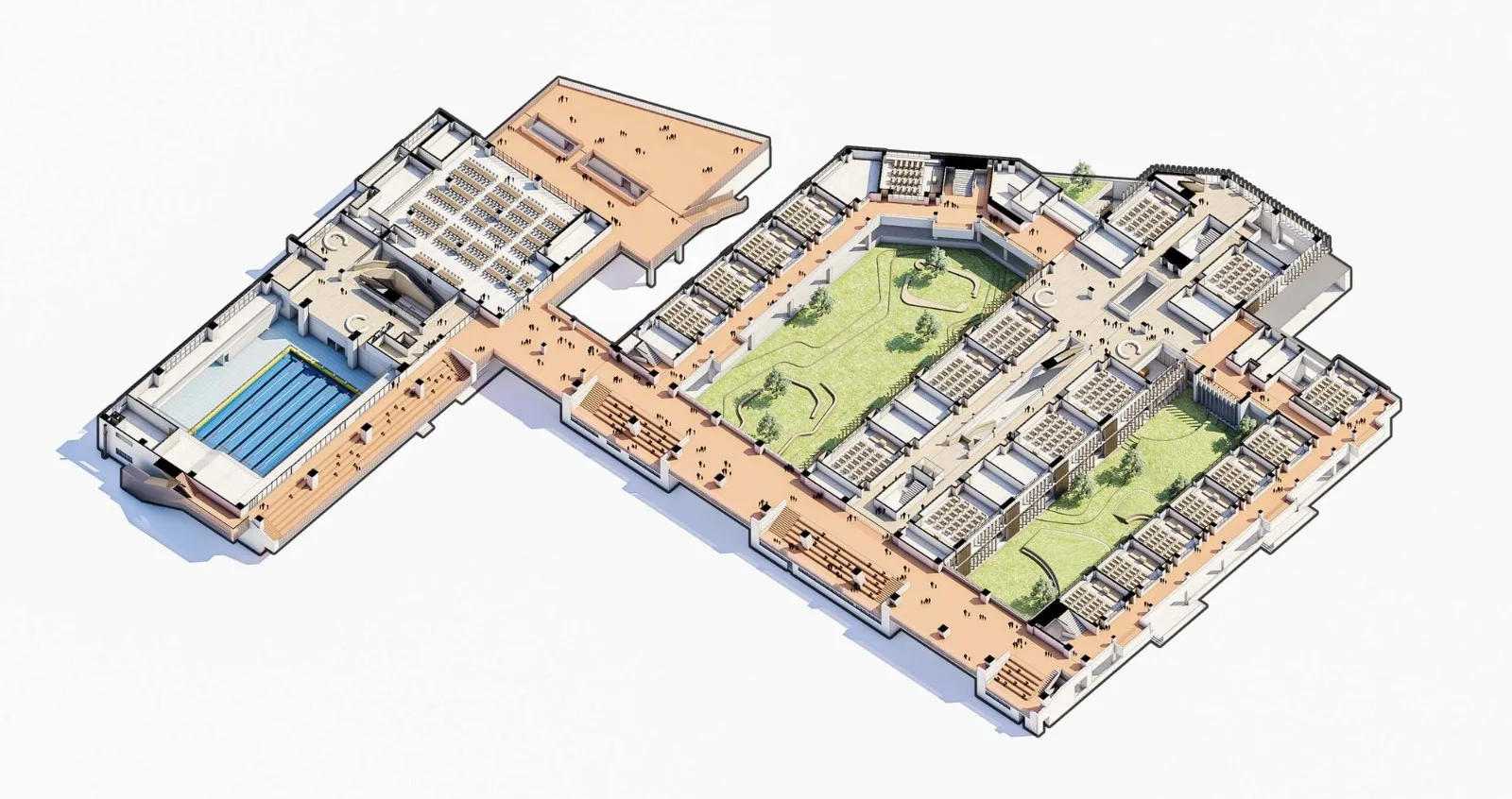 BIM Architecture | East China Normal University Second Affiliated Middle School Qiantan School and Ice Factory Tianqiantan Kindergarten/Zhizheng Architecture Studio+Dazheng Architecture Firm