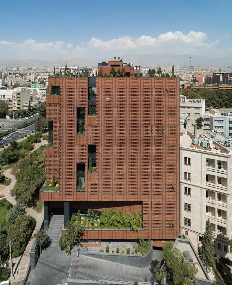 BIM Architecture | Pixel Decoration of Brick and Stone Structures | Office Building of Sharif University of Technology