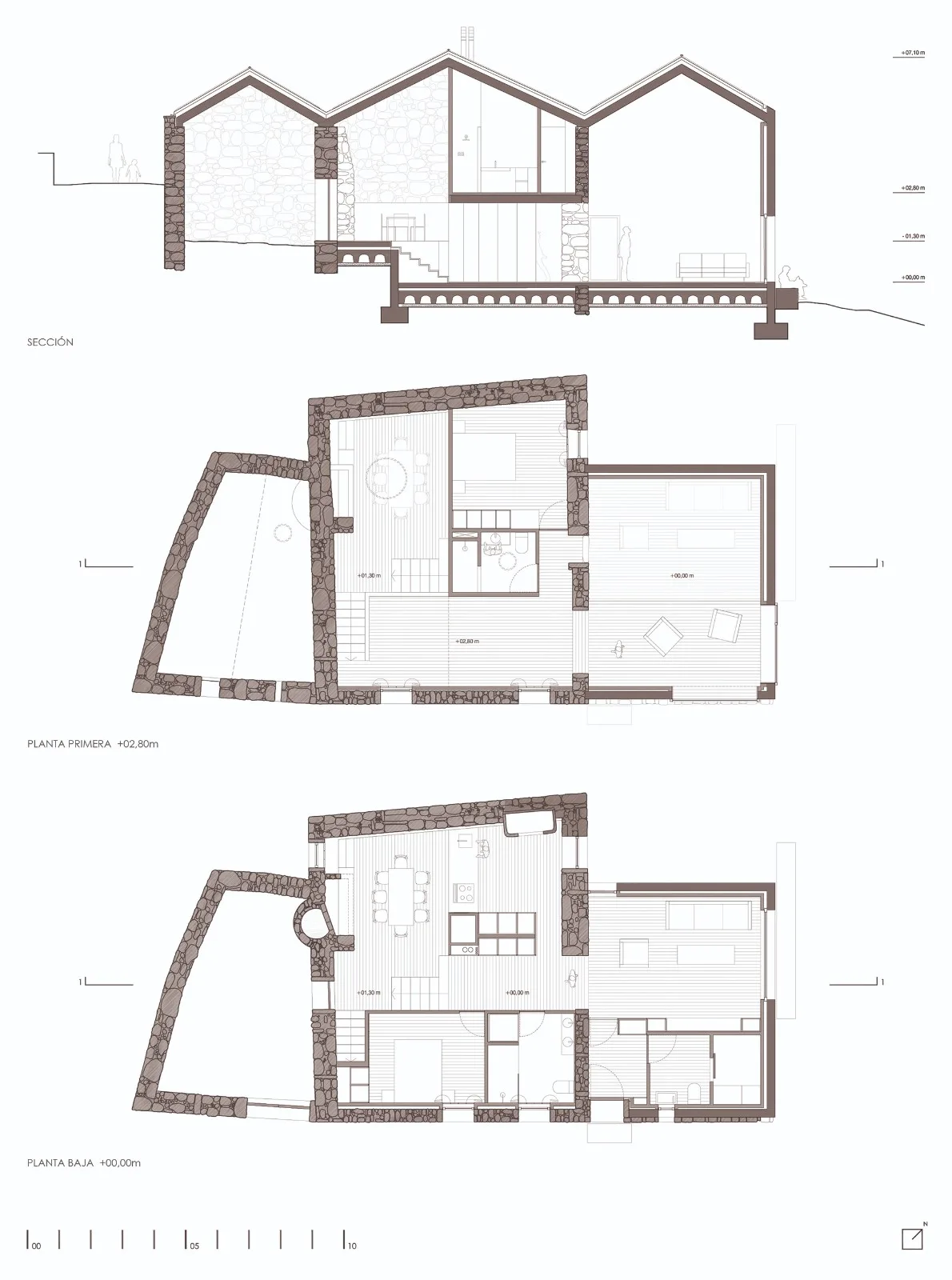 BIM Architecture | Collision of Concrete and Stone | Residential Restoration in Mira Flores, Spain