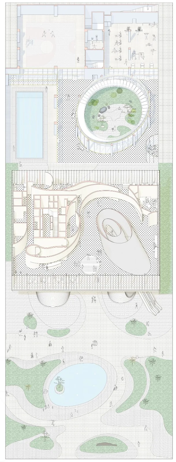 BIM Architecture | Floating Door - Xi'an Fengdong New City Lai'an Community Center/EID Architecture