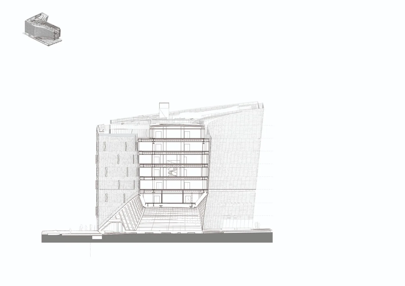 BIM Architecture | Norwegian firm Sn ø hetta moves snow like buildings to Paris | Paris headquarters of Le Monde