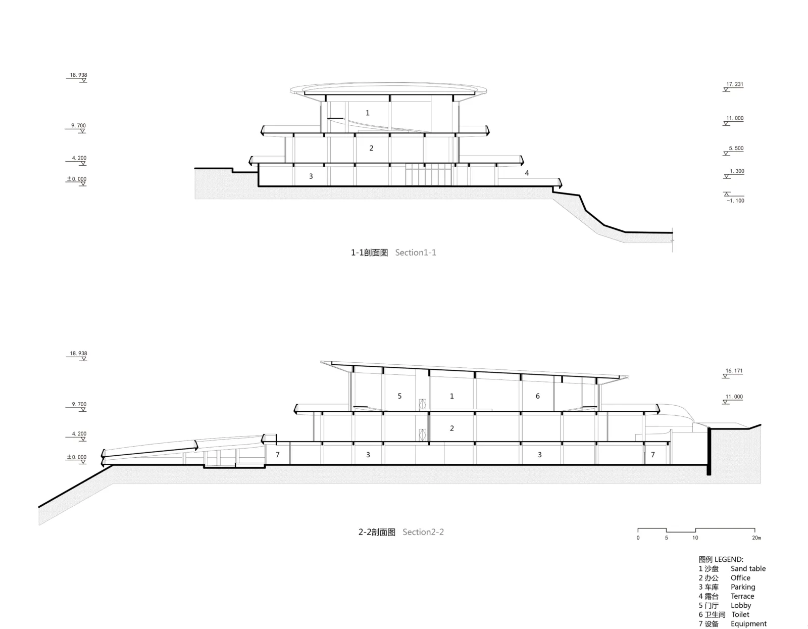 BIM Architecture | 'Integrating with Nature and Landscape' - Exhibition Hall Design of Qianxin Town, Jiangxi/GWP Architects