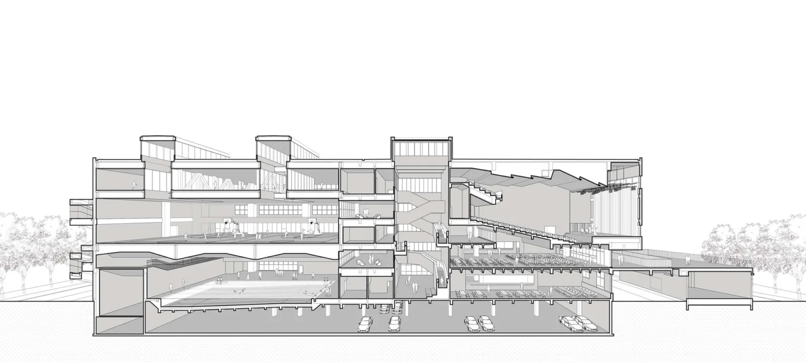 BIM Architecture | East China Normal University Second Affiliated Middle School Qiantan School and Ice Factory Tianqiantan Kindergarten/Zhizheng Architecture Studio+Dazheng Architecture Firm