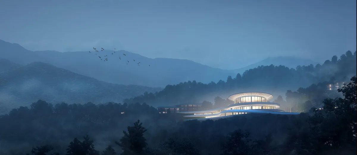 BIM Architecture | 'Integrating with Nature and Landscape' - Exhibition Hall Design of Qianxin Town, Jiangxi/GWP Architects