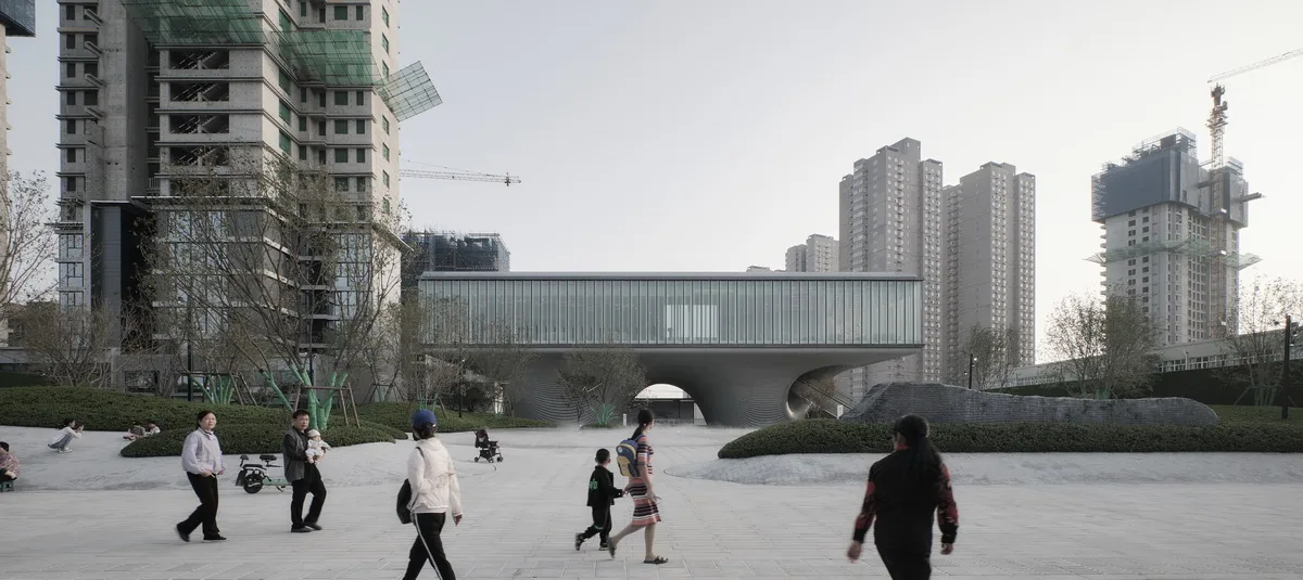 BIM Architecture | Floating Door - Xi'an Fengdong New City Lai'an Community Center/EID Architecture