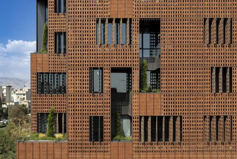 BIM Architecture | Pixel Decoration of Brick and Stone Structures | Office Building of Sharif University of Technology