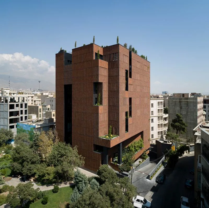 BIM Architecture | Pixel Decoration of Brick and Stone Structures | Office Building of Sharif University of Technology