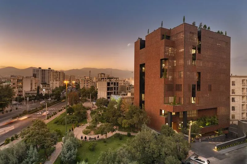 BIM Architecture | Pixel Decoration of Brick and Stone Structures | Office Building of Sharif University of Technology