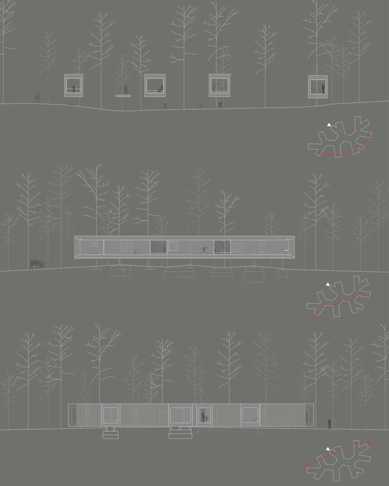 BIM Architecture | Hokkaido Forest Lodge, Extended 'Tendons'/Florian Busch Architects